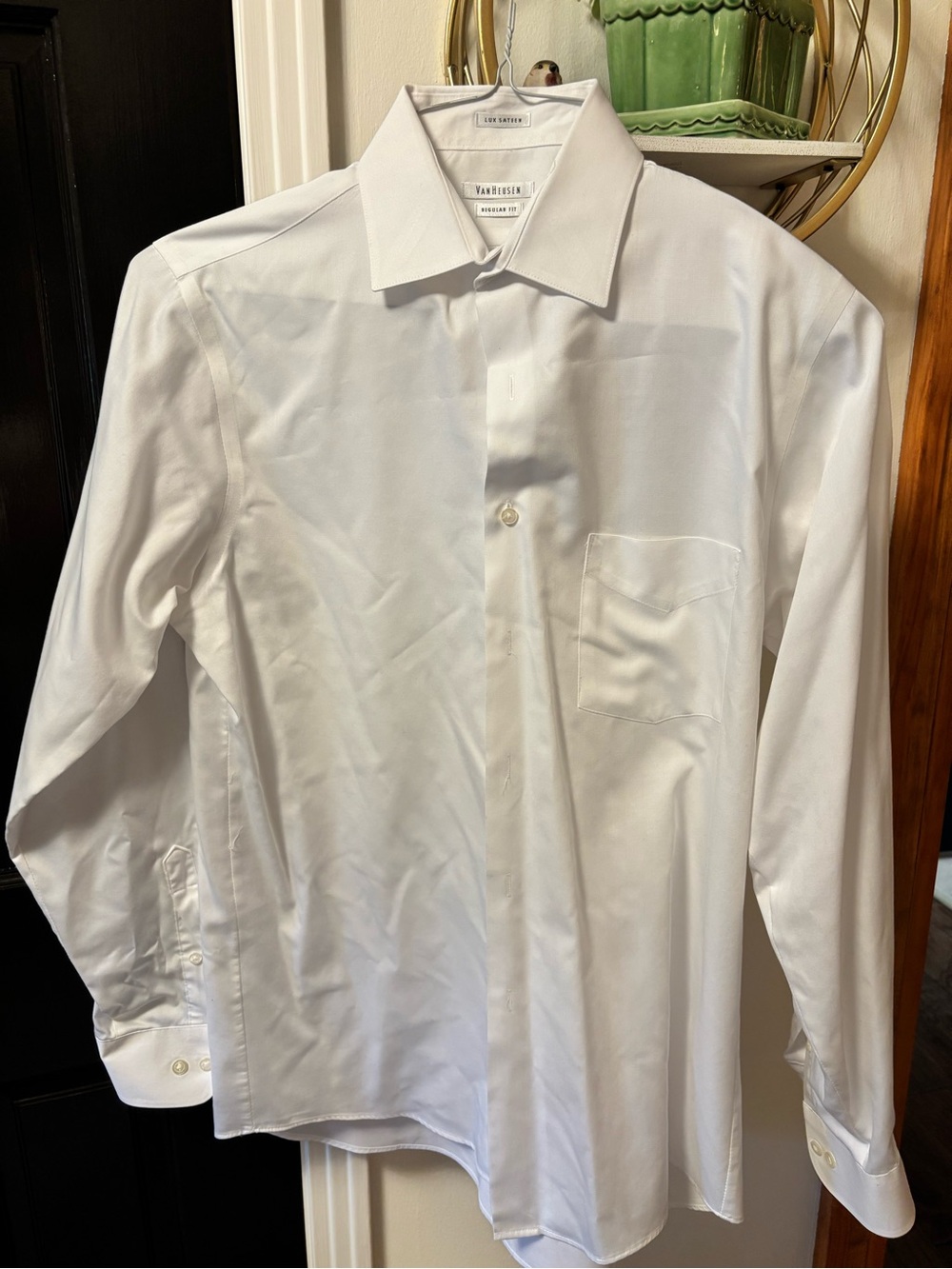Van Heusen White Dress Shirt with Chest Pocket